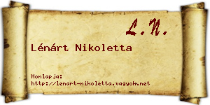 Lénárt Nikoletta névjegykártya