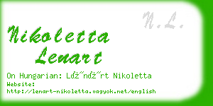 nikoletta lenart business card